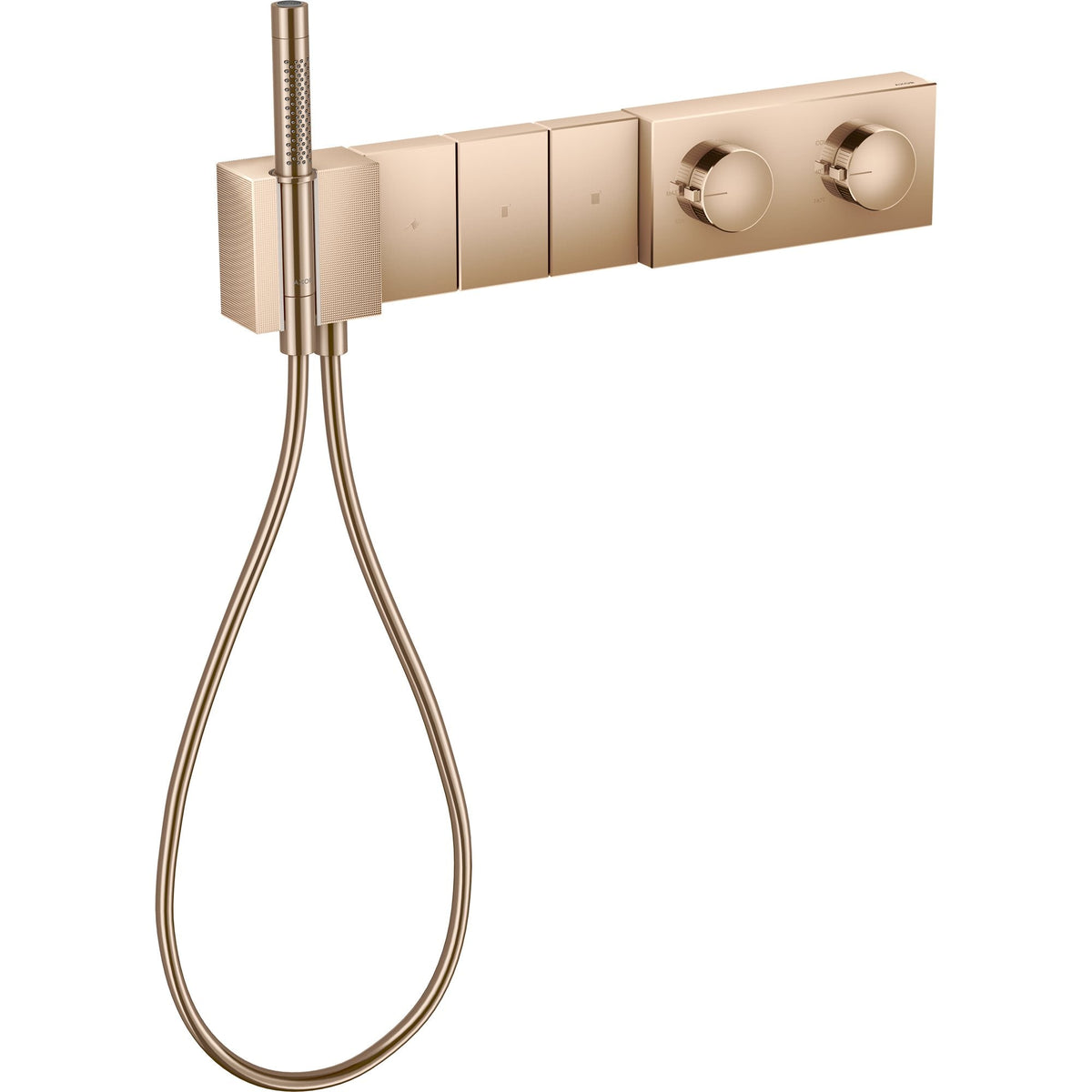 AXOR-Edge-Thermostatic-module-Select-540-100-for-concealed-installation-for-3-functions-diamond-cut-Polished-Red-Gold-46711300