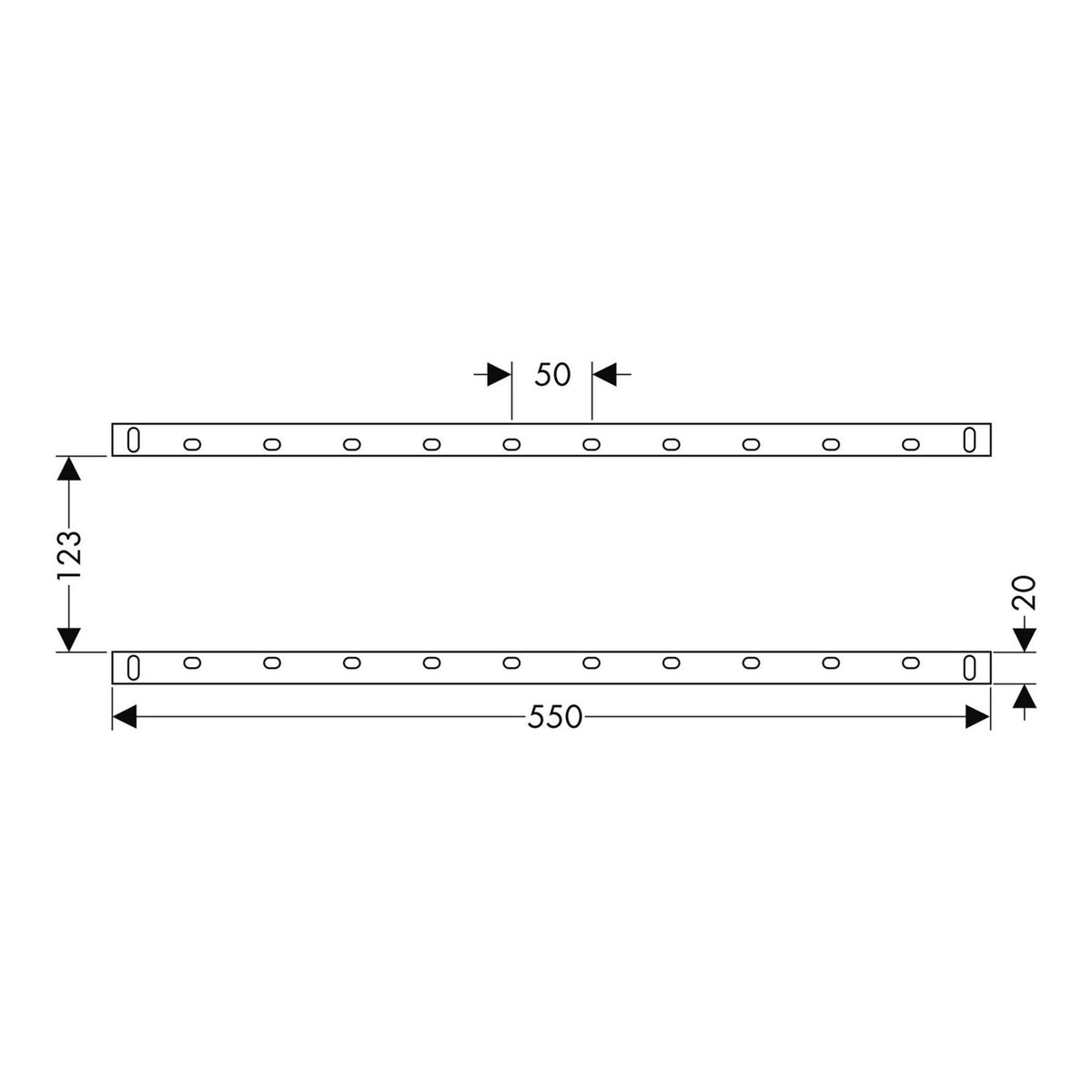 AXOR Fastening rail set for iBox universal 2 93171 technical 01