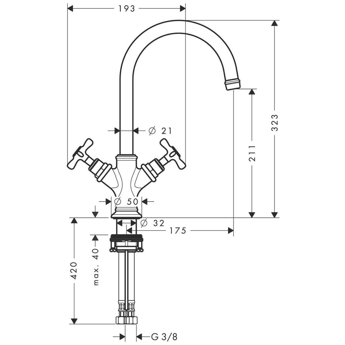 AXOR-Montreux-2-handle-basin-mixer-210-with-cross-handles-and-pop-up-waste-set-16502-technical-01