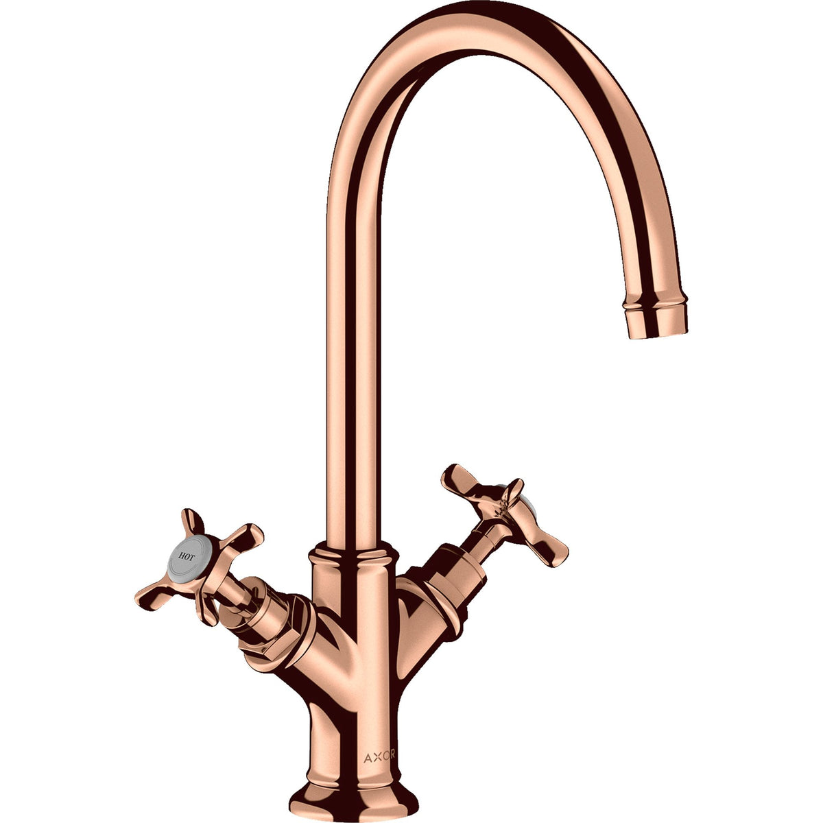 AXOR-Montreux-2-handle-basin-mixer-210-with-cross-handles-and-waste-set-Polished-Red-Gold-16506300