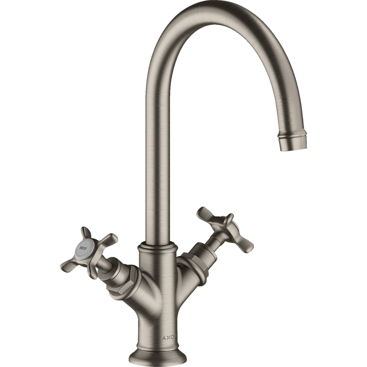 AXOR-Montreux-2-handle-basin-mixer-210-with-cross-handles-and-waste-set-Stainless-Steel-Optic-16506800