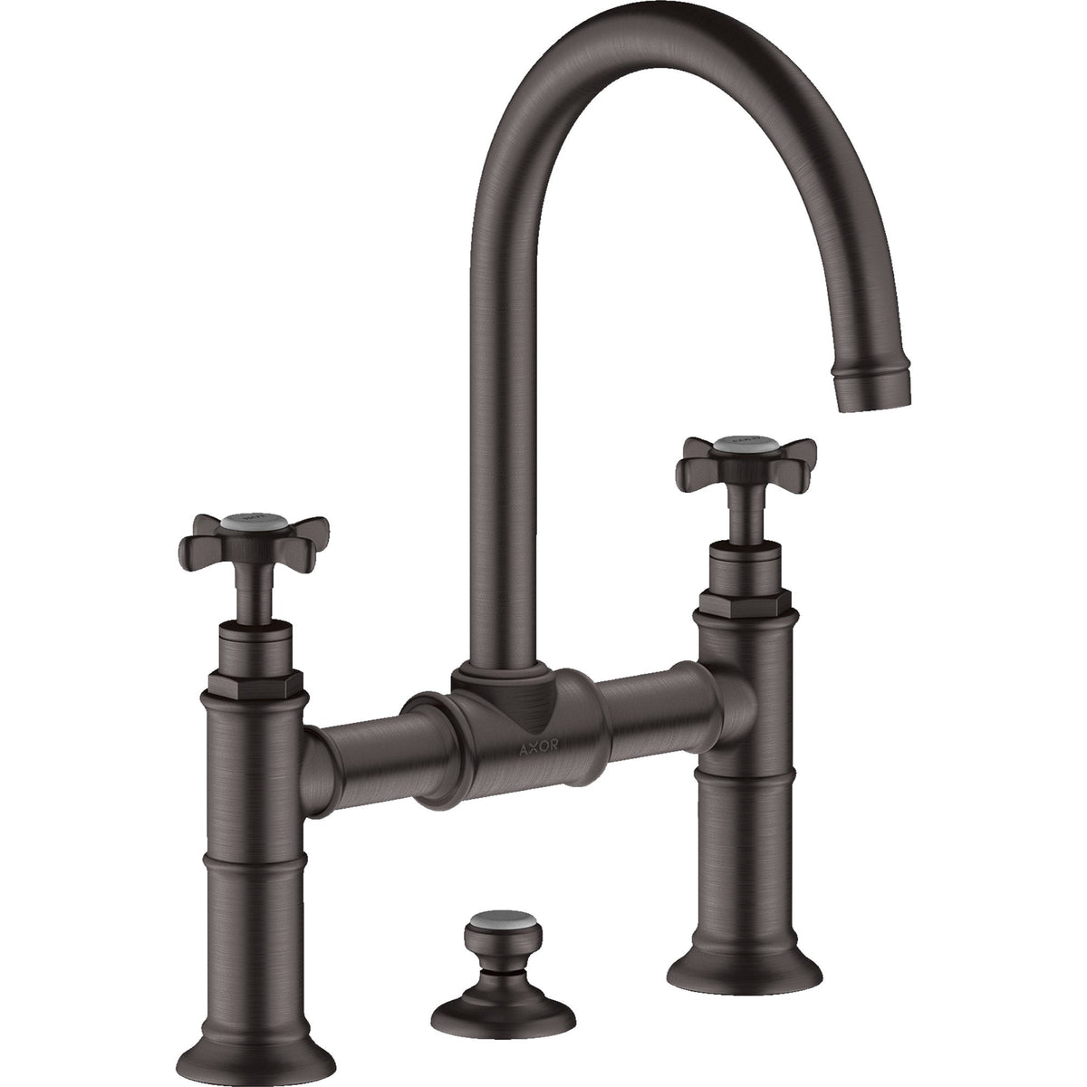 AXOR-Montreux-2-handle-basin-mixer-220-with-cross-handles-and-pop-up-waste-set-Brushed-Black-Chrome-16510340