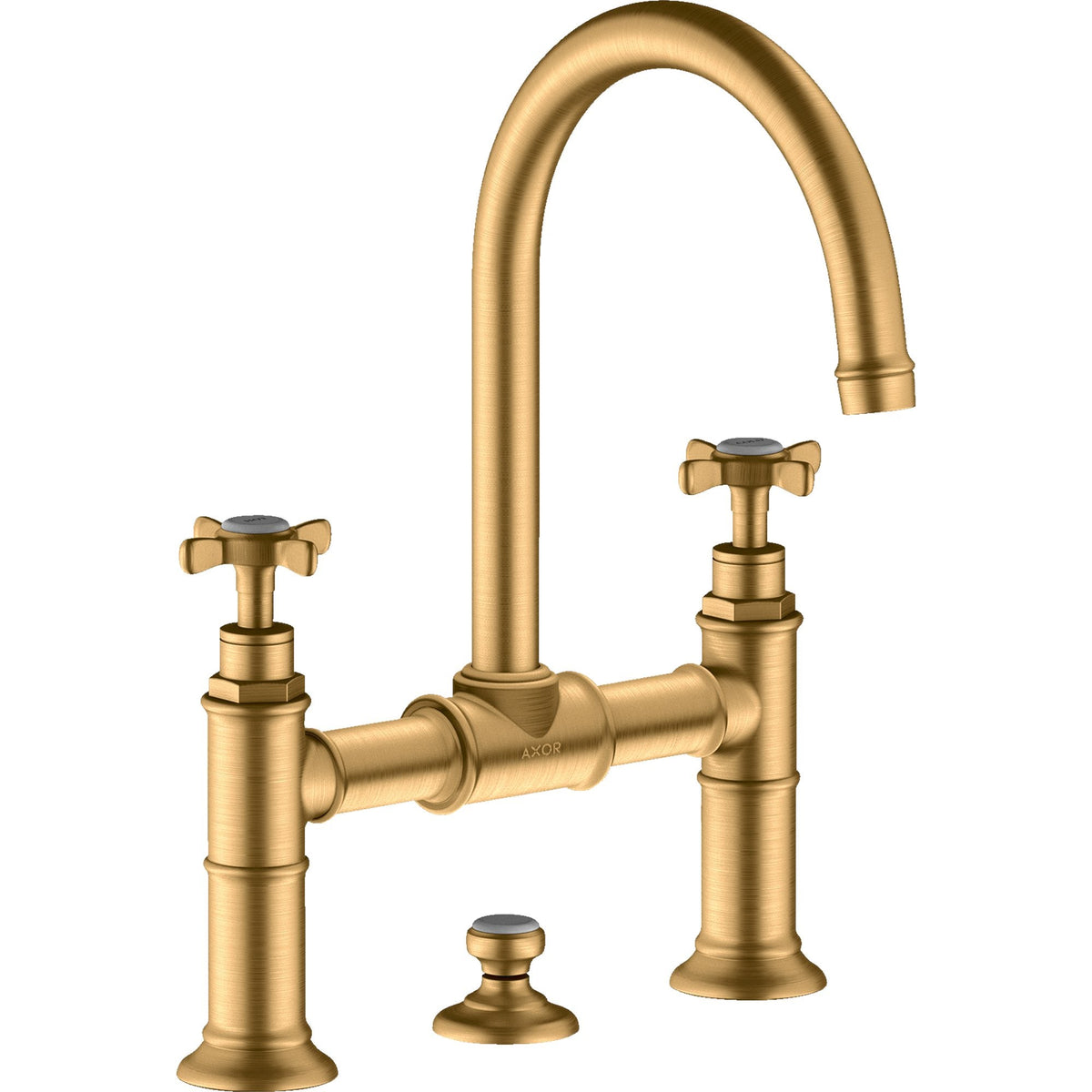 AXOR-Montreux-2-handle-basin-mixer-220-with-cross-handles-and-pop-up-waste-set-Brushed-Brass-16510950
