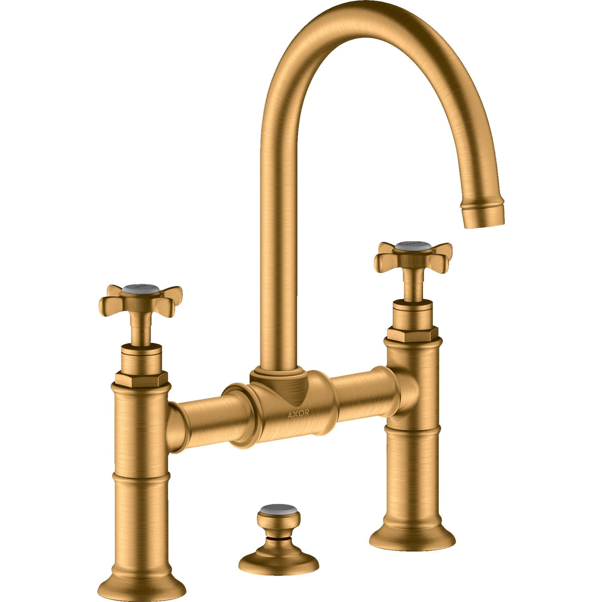 AXOR-Montreux-2-handle-basin-mixer-220-with-cross-handles-and-pop-up-waste-set-Brushed-Gold-Optic-16510250