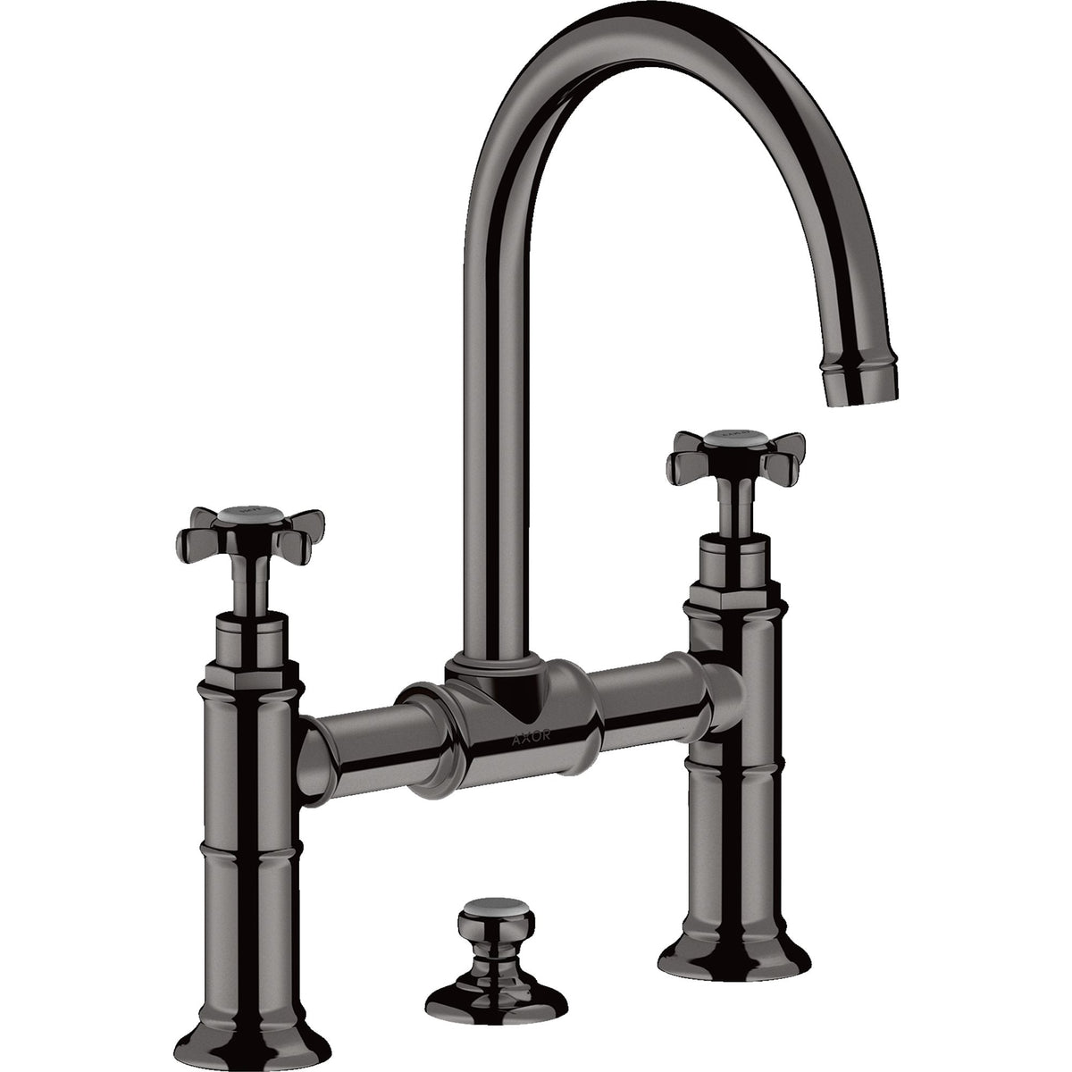 AXOR-Montreux-2-handle-basin-mixer-220-with-cross-handles-and-pop-up-waste-set-Polished-Black-Chrome-16510330