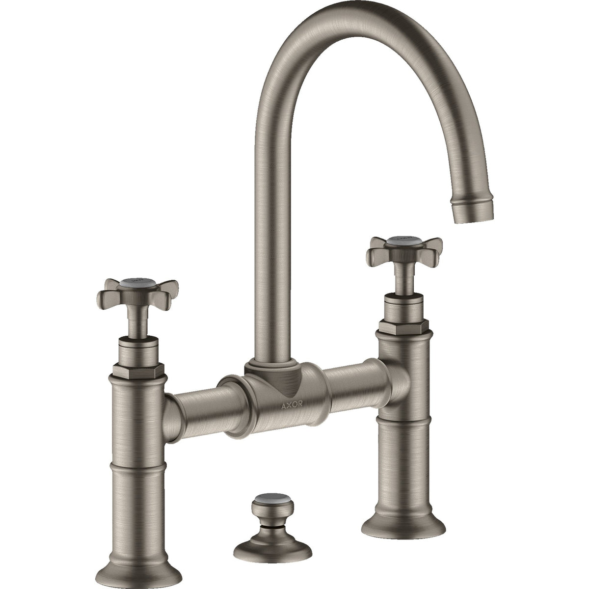 AXOR-Montreux-2-handle-basin-mixer-220-with-cross-handles-and-pop-up-waste-set-Stainless-Steel-Optic-16510800