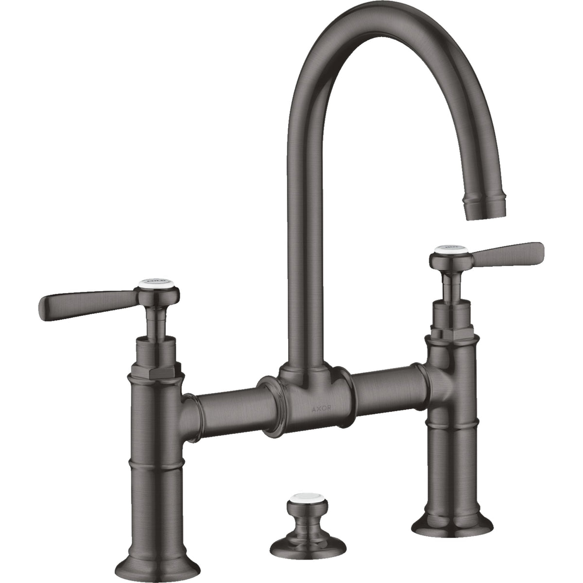 AXOR-Montreux-2-handle-basin-mixer-220-with-lever-handles-and-pop-up-waste-set-Brushed-Black-Chrome-16511340