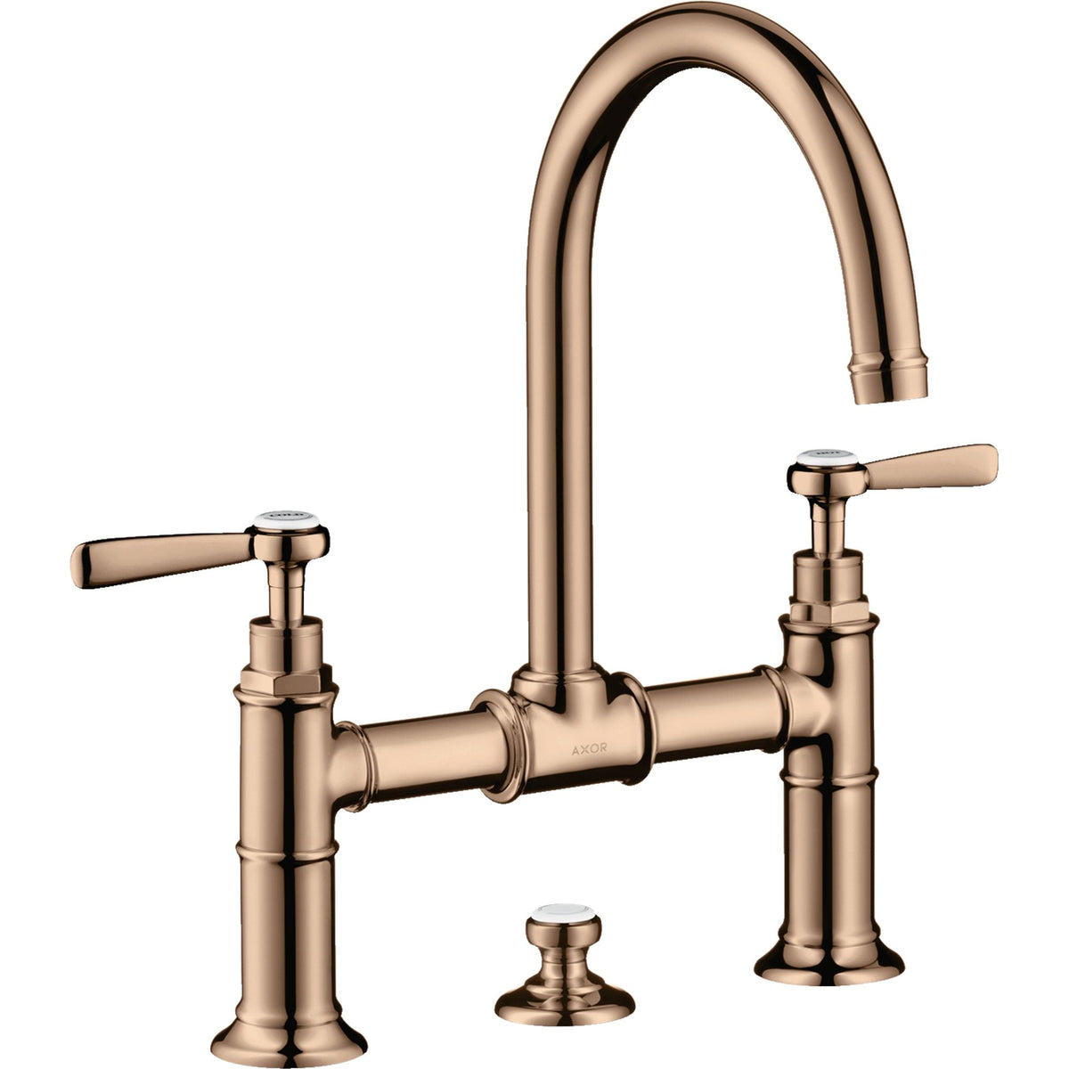 AXOR-Montreux-2-handle-basin-mixer-220-with-lever-handles-and-pop-up-waste-set-Polished-Red-Gold-16511300