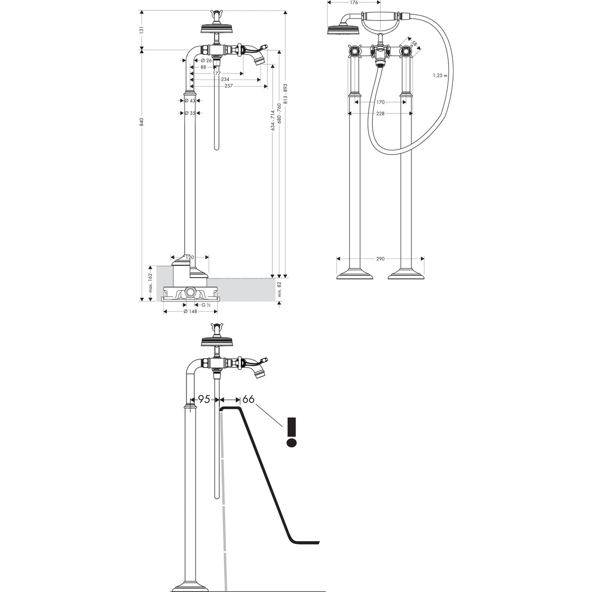 AXOR-Montreux-2-handle-bath-mixer-floor-standing-with-cross-handles-16547-technical-05