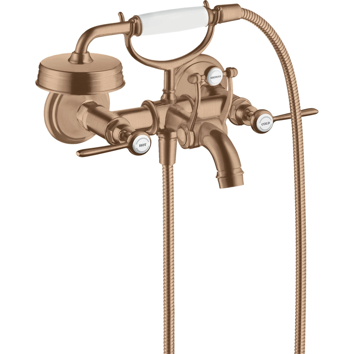 AXOR-Montreux-2-handle-bath-mixer-for-exposed-installation-with-lever-handles-Brushed-Red-Gold-16551310