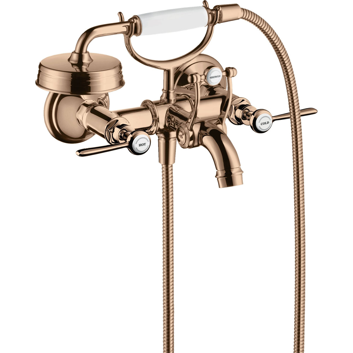 AXOR-Montreux-2-handle-bath-mixer-for-exposed-installation-with-lever-handles-Polished-Red-Gold-16551300
