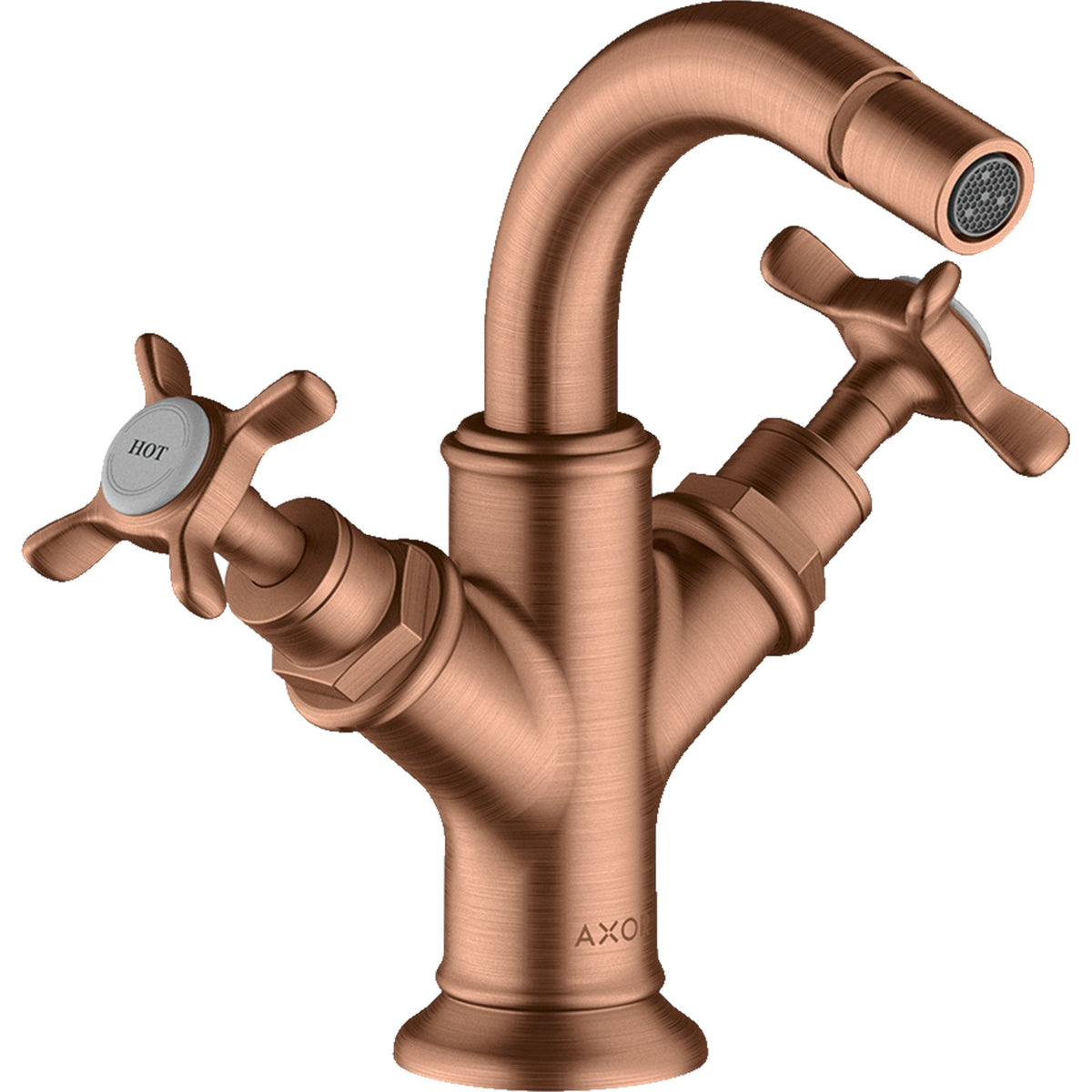 AXOR-Montreux-2-handle-bidet-mixer-with-cross-handles-and-pop-up-waste-set-Brushed-Red-Gold-16520310