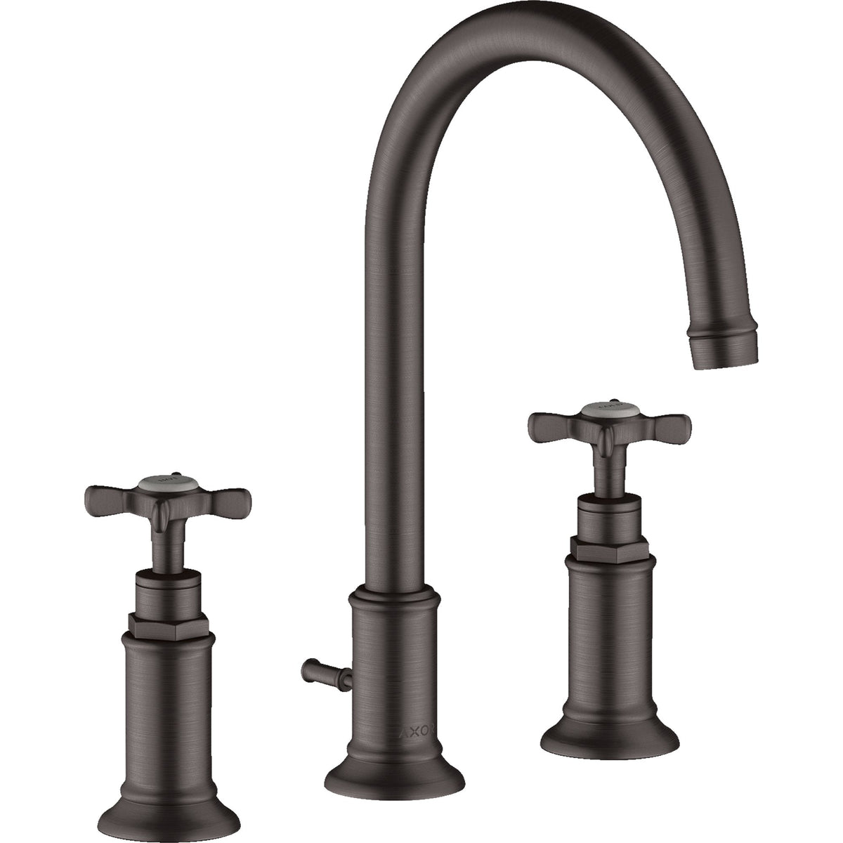 AXOR-Montreux-3-hole-basin-mixer-180-with-cross-handles-and-pop-up-waste-set-Brushed-Black-Chrome-16513340