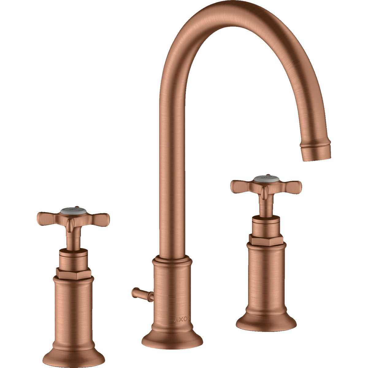AXOR-Montreux-3-hole-basin-mixer-180-with-cross-handles-and-pop-up-waste-set-Brushed-Red-Gold-16513310