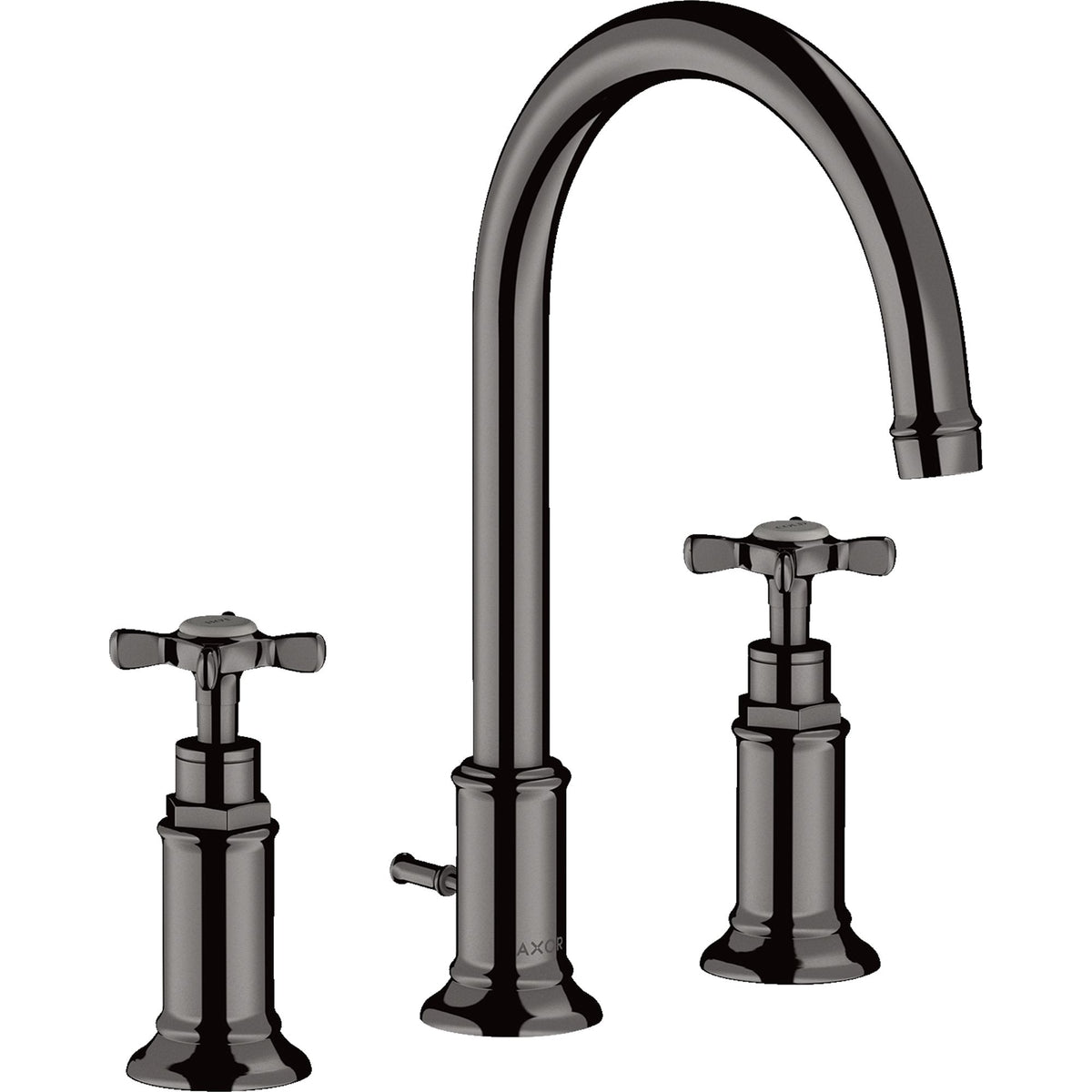 AXOR-Montreux-3-hole-basin-mixer-180-with-cross-handles-and-pop-up-waste-set-Polished-Black-Chrome-16513330