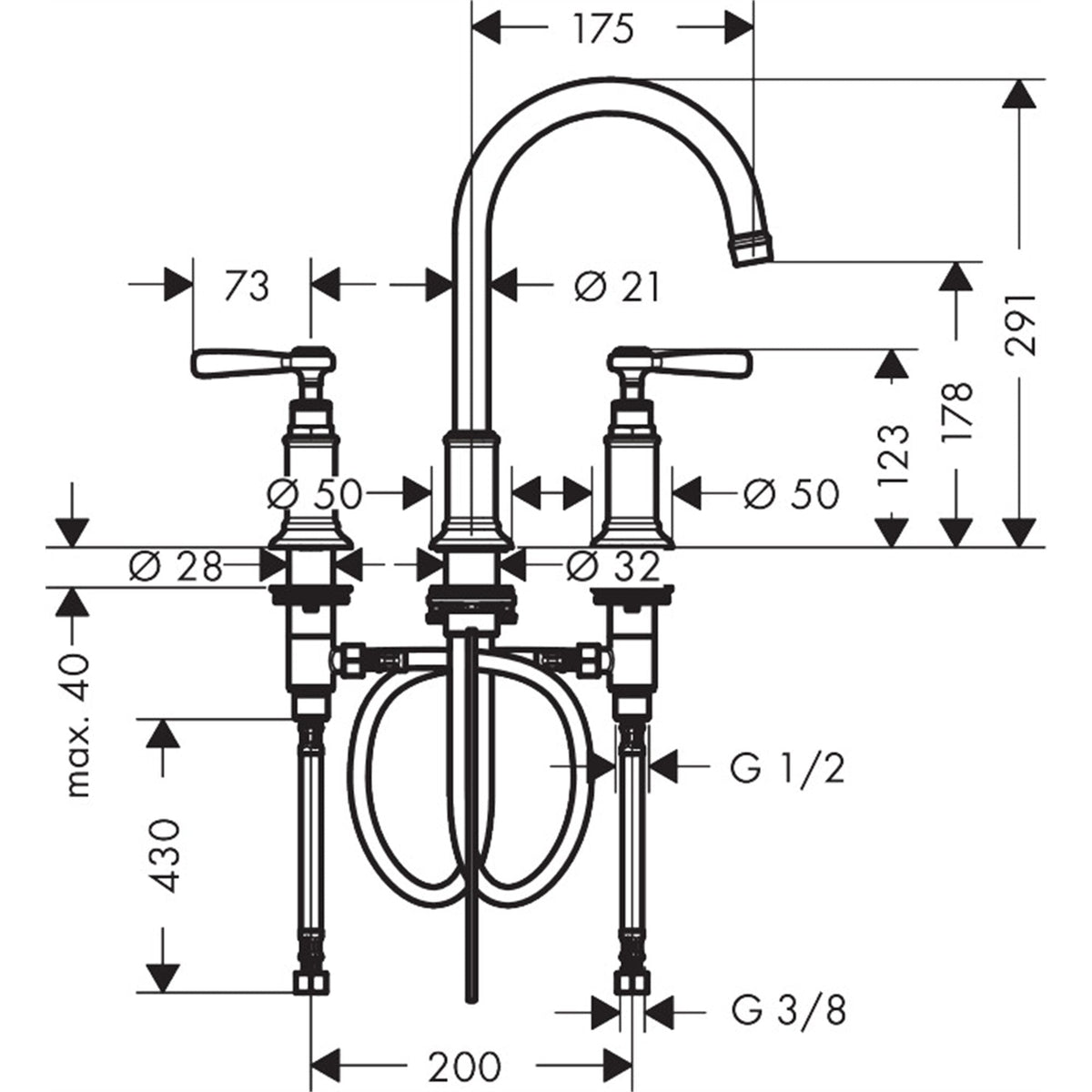 AXOR-Montreux-3-hole-basin-mixer-180-with-lever-handles-and-pop-up-waste-set-16514-technical-01
