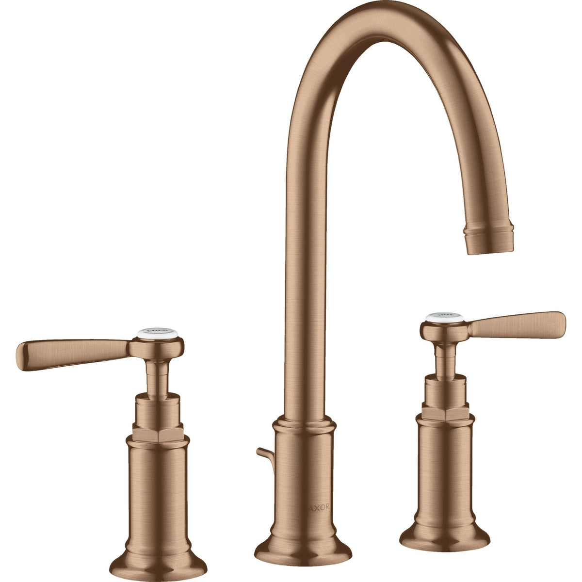 AXOR-Montreux-3-hole-basin-mixer-180-with-lever-handles-and-pop-up-waste-set-Brushed-Red-Gold-16514310