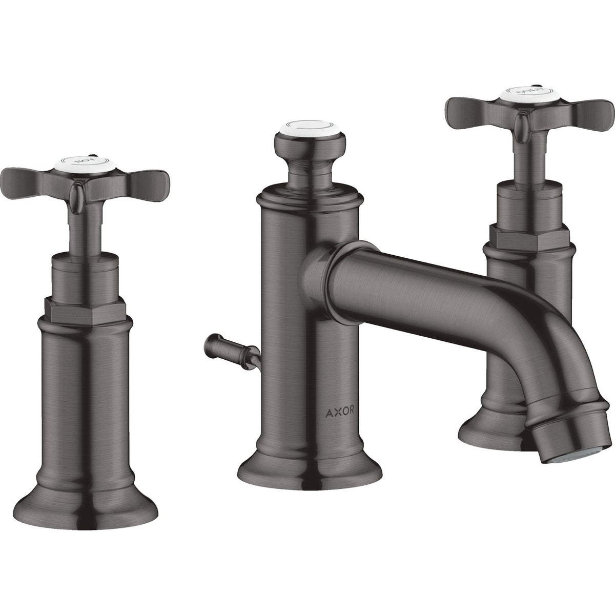 AXOR-Montreux-3-hole-basin-mixer-30-with-cross-handles-and-pop-up-waste-set-Brushed-Black-Chrome-16536340