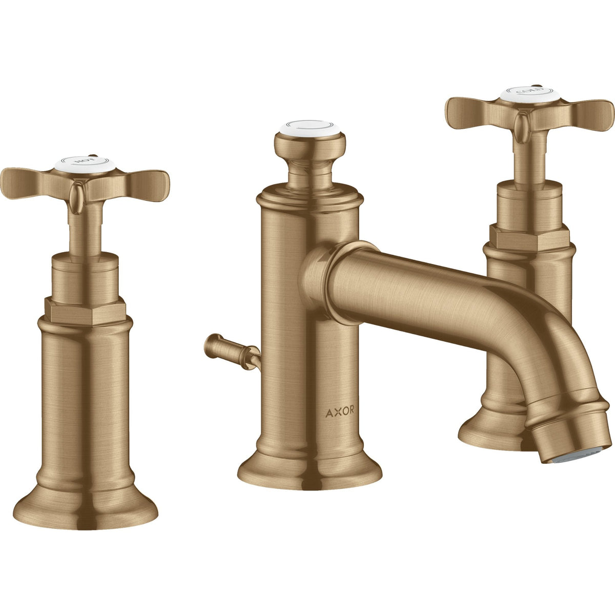AXOR-Montreux-3-hole-basin-mixer-30-with-cross-handles-and-pop-up-waste-set-Brushed-Bronze-16536140