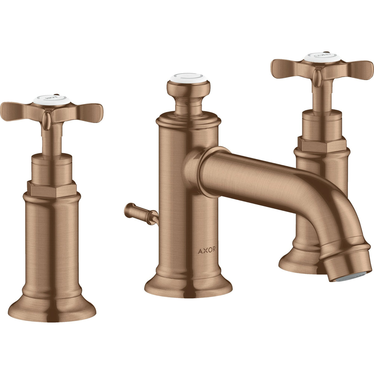 AXOR-Montreux-3-hole-basin-mixer-30-with-cross-handles-and-pop-up-waste-set-Brushed-Red-Gold-16536310