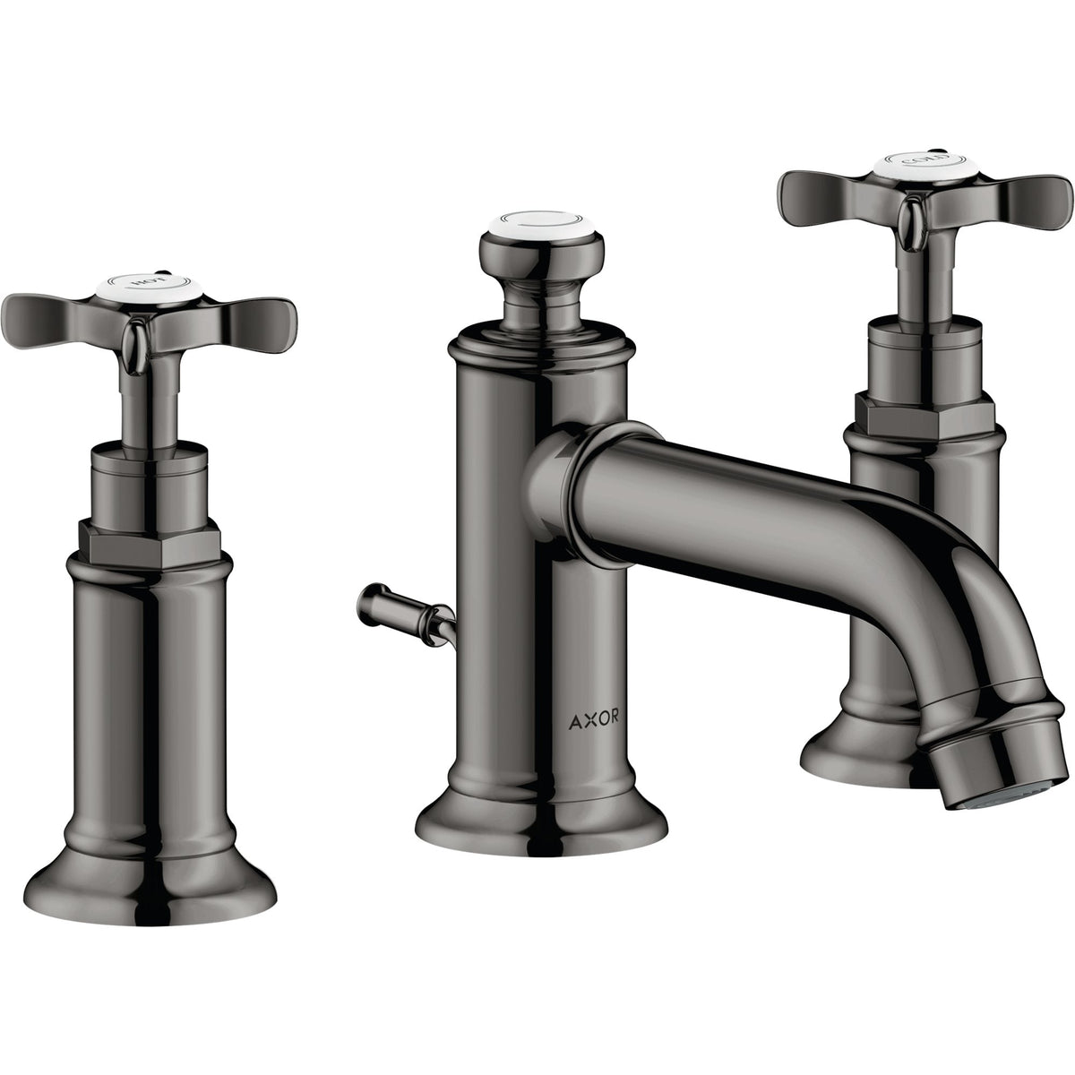 AXOR-Montreux-3-hole-basin-mixer-30-with-cross-handles-and-pop-up-waste-set-Polished-Black-Chrome-16536330