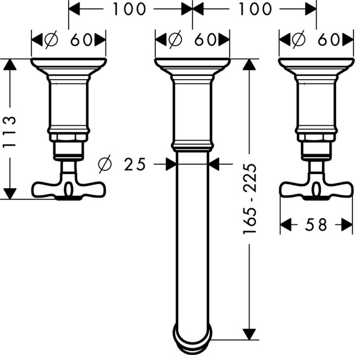 AXOR-Montreux-3-hole-basin-mixer-for-concealed-installation-wall-mounted-with-spout-165-225-mm-and-cross-handles-16532-technical-01
