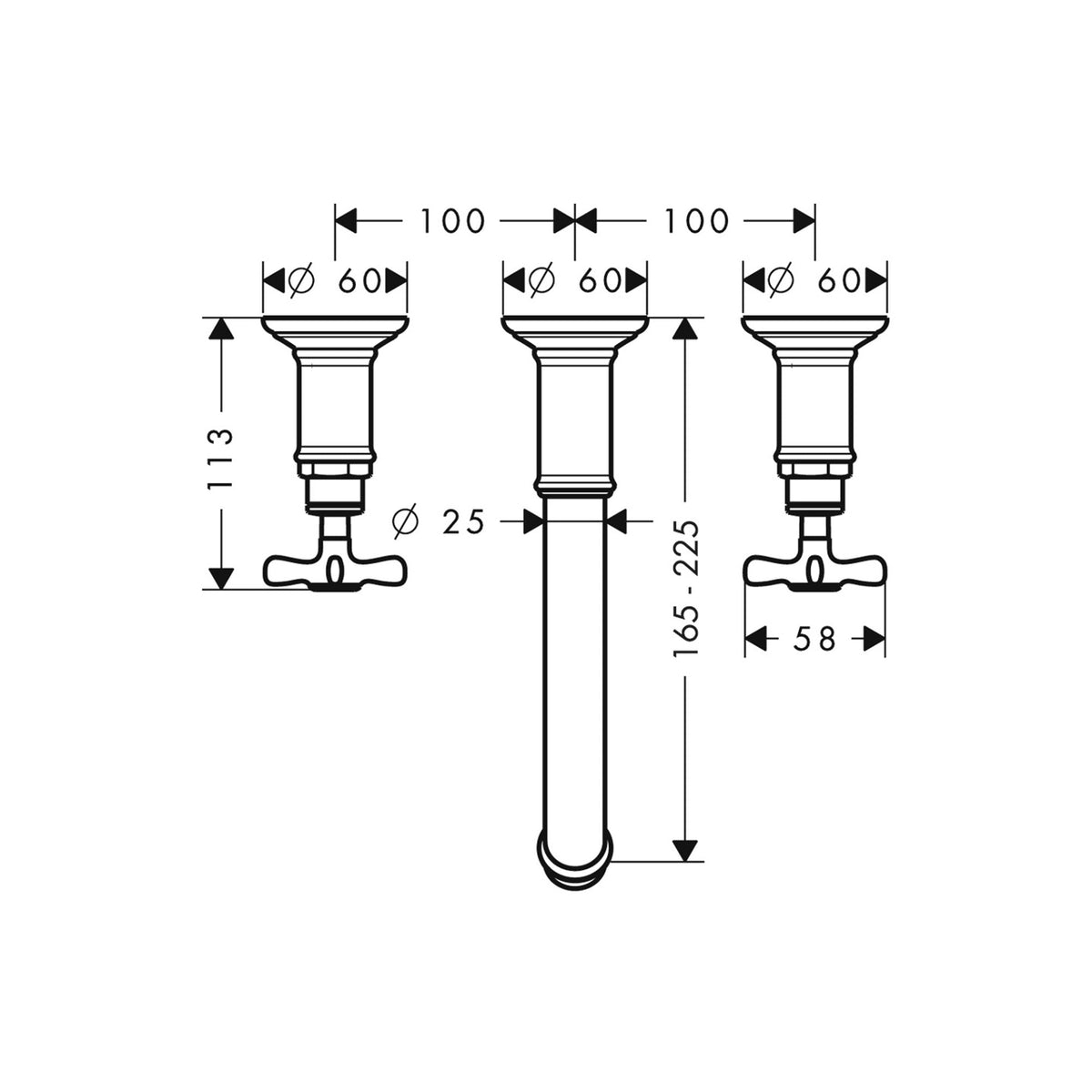 AXOR-Montreux-3-hole-basin-mixer-for-concealed-installation-wall-mounted-with-spout-165-225-mm-and-cross-handles-16532-technical-02