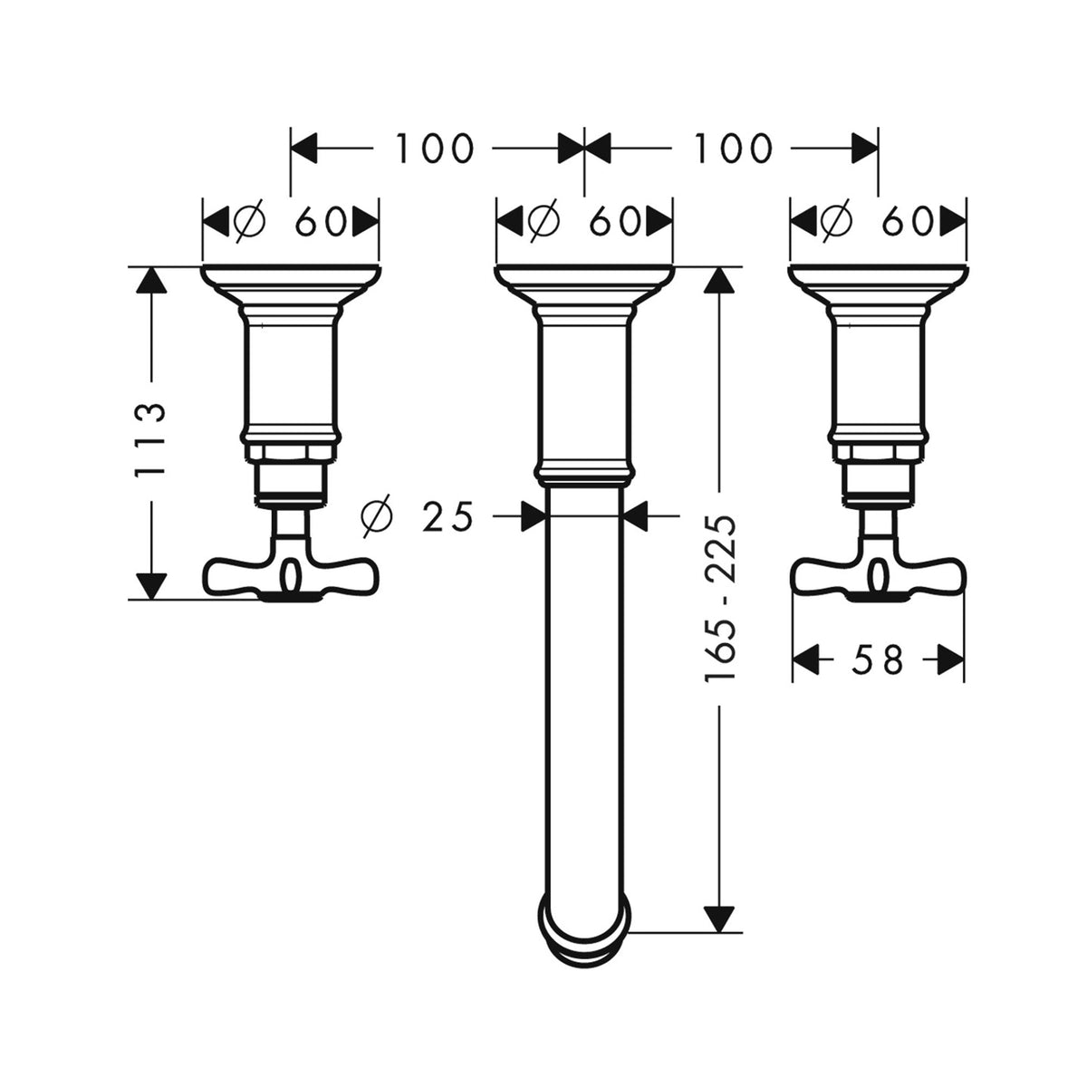 AXOR-Montreux-3-hole-basin-mixer-for-concealed-installation-wall-mounted-with-spout-165-225-mm-and-cross-handles-16532-technical-03