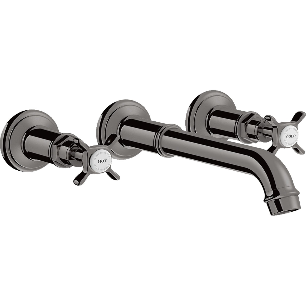 AXOR-Montreux-3-hole-basin-mixer-for-concealed-installation-wall-mounted-with-spout-165-225-mm-and-cross-handles-Polished-Black-Chrome-16532330