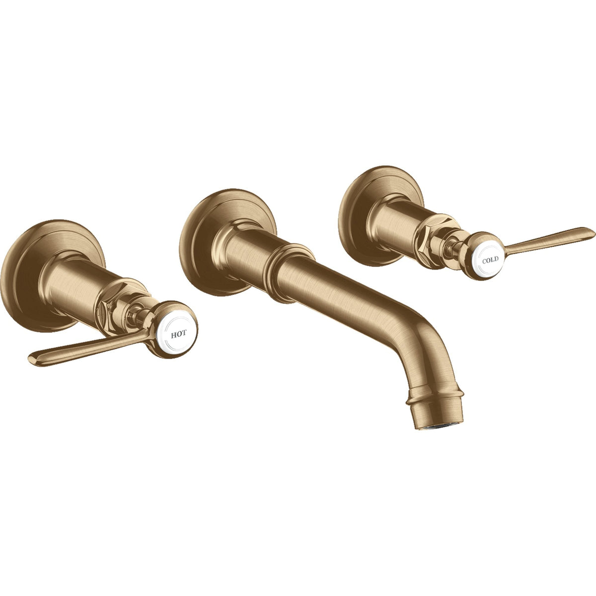 AXOR-Montreux-3-hole-basin-mixer-for-concealed-installation-wall-mounted-with-spout-165-225-mm-and-lever-handles-Brushed-Bronze-16534140