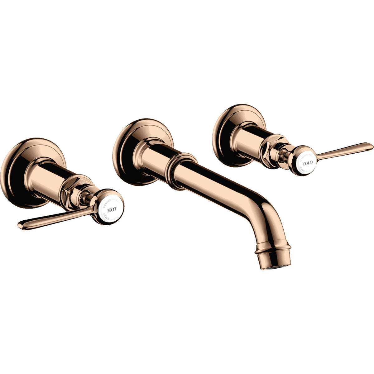 AXOR-Montreux-3-hole-basin-mixer-for-concealed-installation-wall-mounted-with-spout-165-225-mm-and-lever-handles-Polished-Red-Gold-16534300