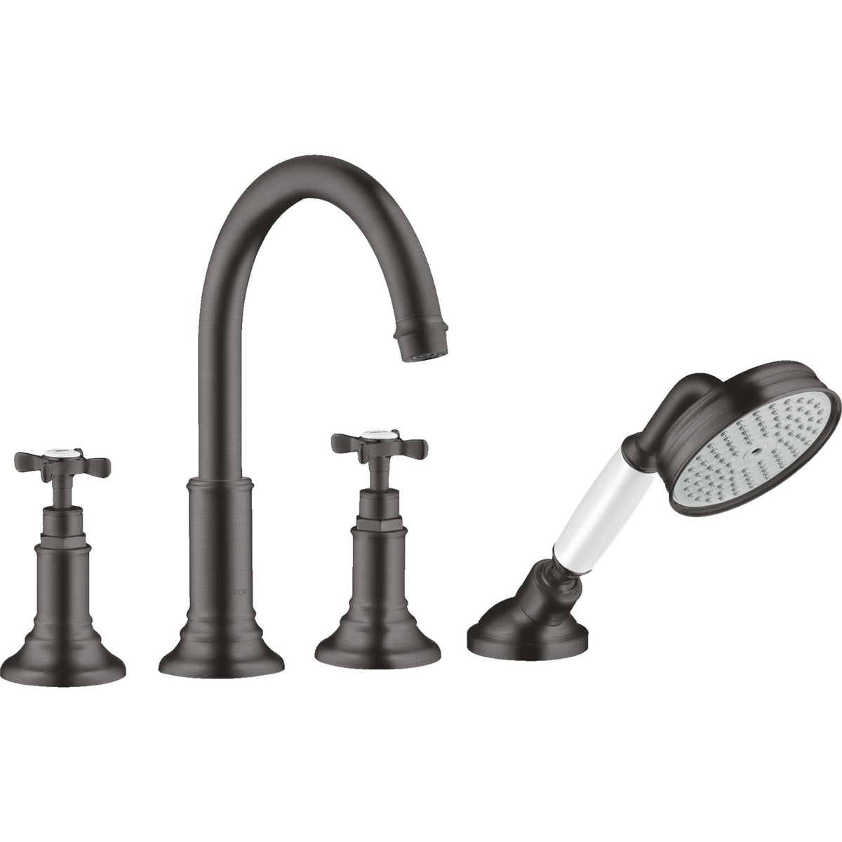AXOR-Montreux-4-hole-rim-mounted-bath-mixer-with-cross-handles-Brushed-Black-Chrome-16546340