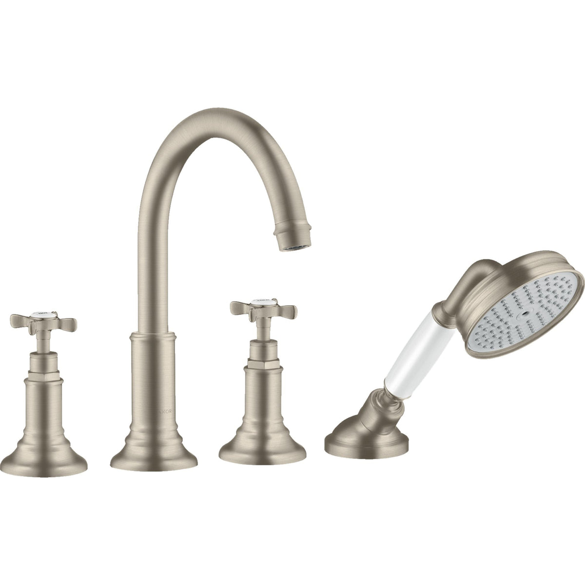 AXOR-Montreux-4-hole-rim-mounted-bath-mixer-with-cross-handles-Brushed-Nickel-16546820