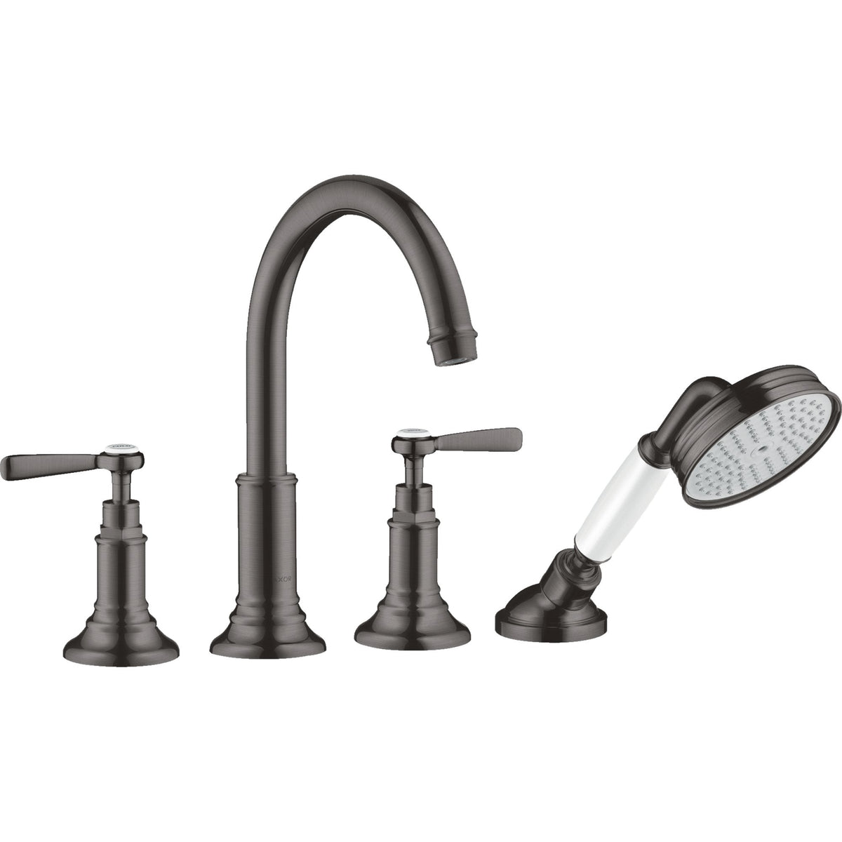 AXOR-Montreux-4-hole-rim-mounted-bath-mixer-with-lever-handles-Brushed-Black-Chrome-16550340