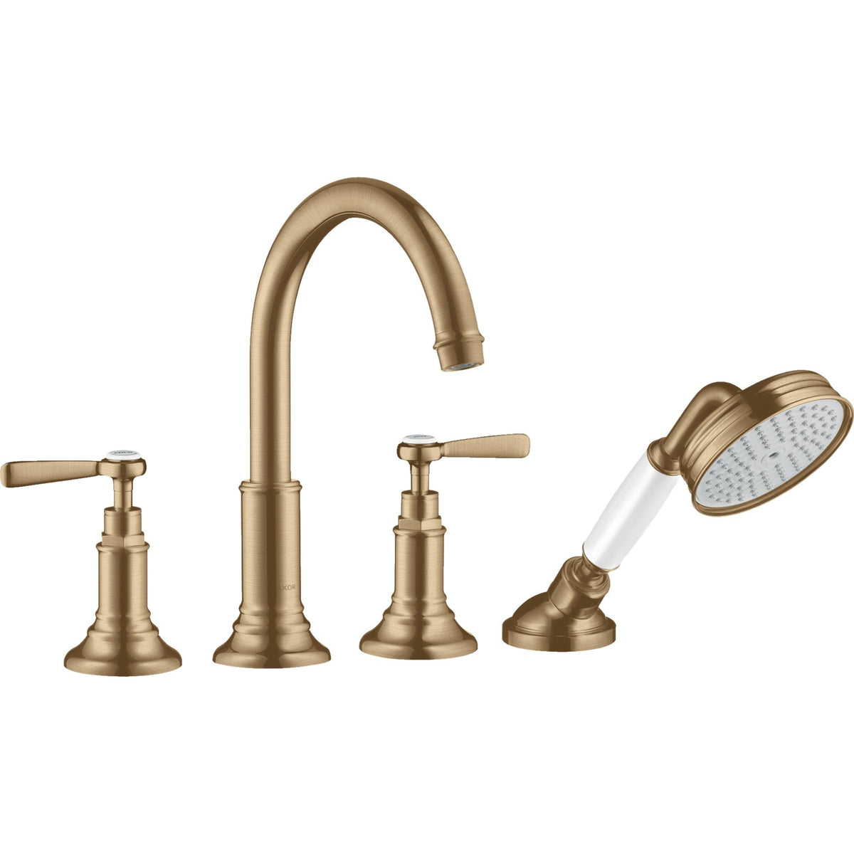 AXOR-Montreux-4-hole-rim-mounted-bath-mixer-with-lever-handles-Brushed-Bronze-16550140