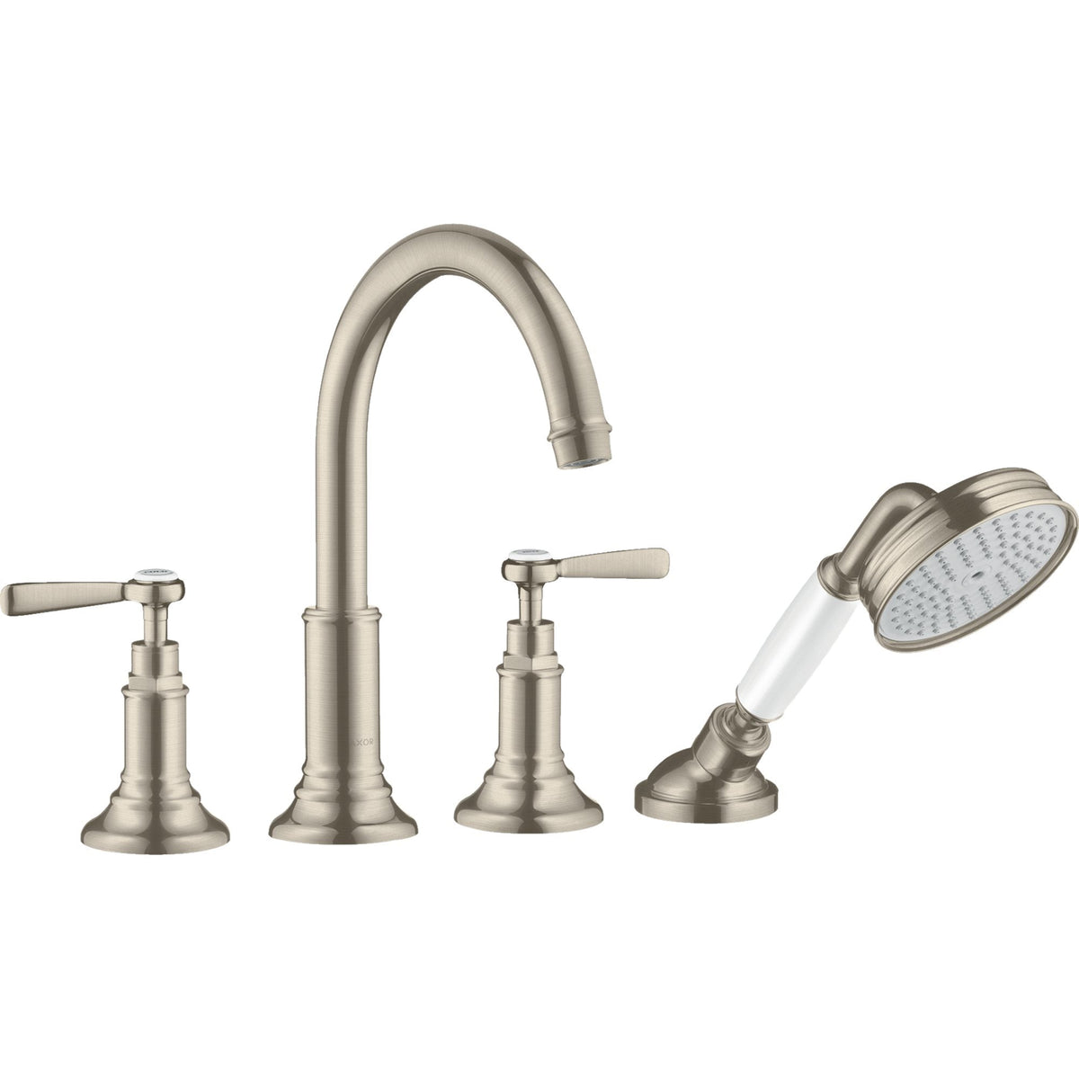 AXOR-Montreux-4-hole-rim-mounted-bath-mixer-with-lever-handles-Brushed-Nickel-16550820