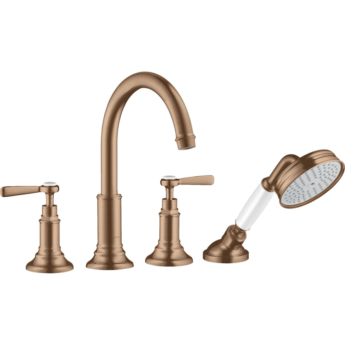 AXOR-Montreux-4-hole-rim-mounted-bath-mixer-with-lever-handles-Brushed-Red-Gold-16550310