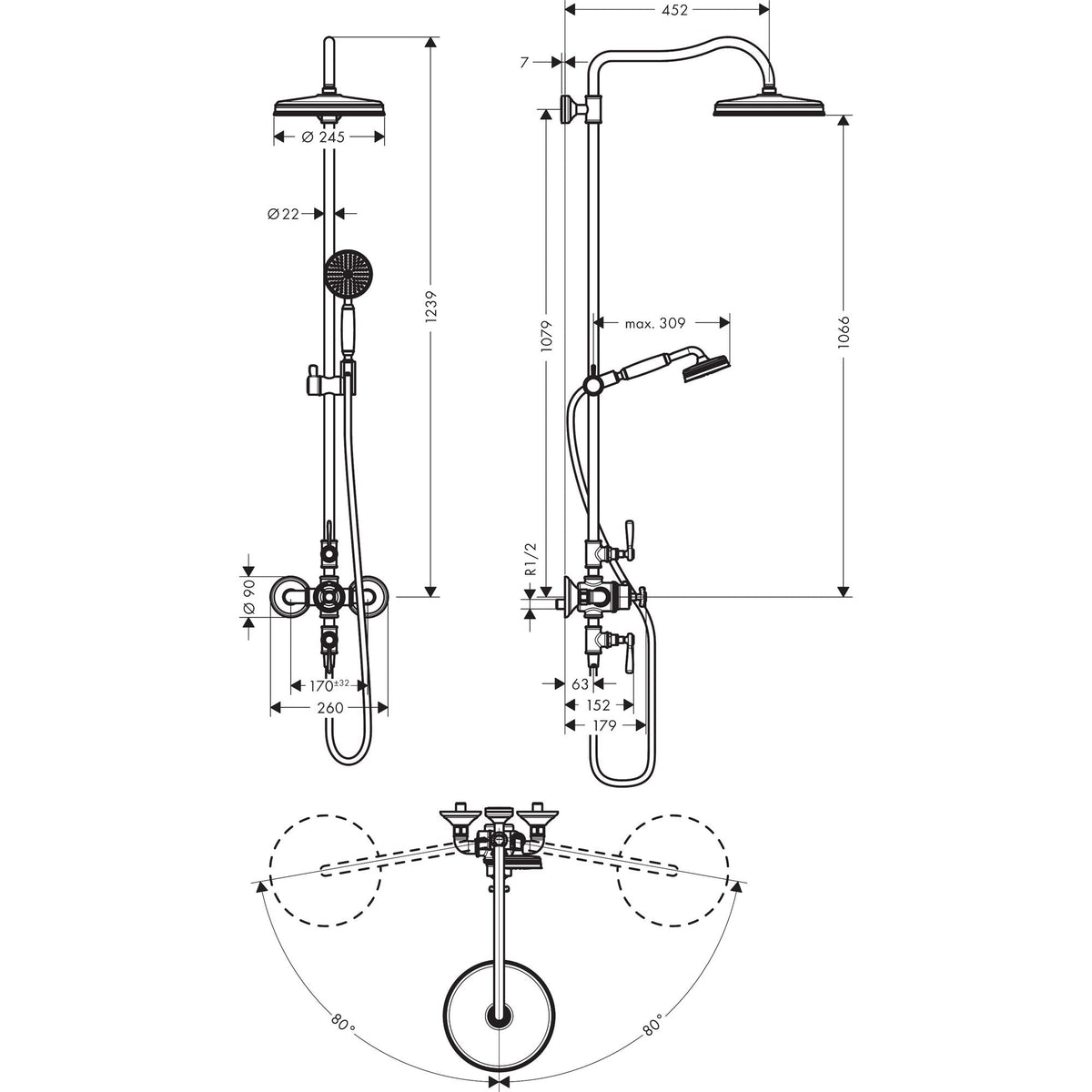 AXOR-Montreux-Showerpipe-with-thermostat-and-overhead-shower-240-1jet-16572-technical-02