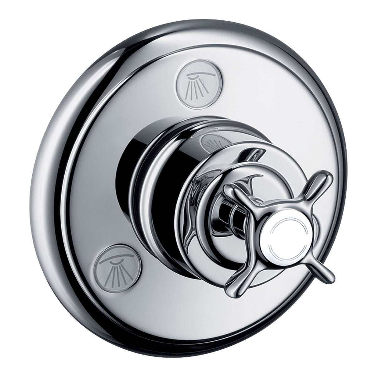 AXOR Montreux Shut off diverter valve Trio Quattro for concealed installation with cross handle Chrome 16830000
