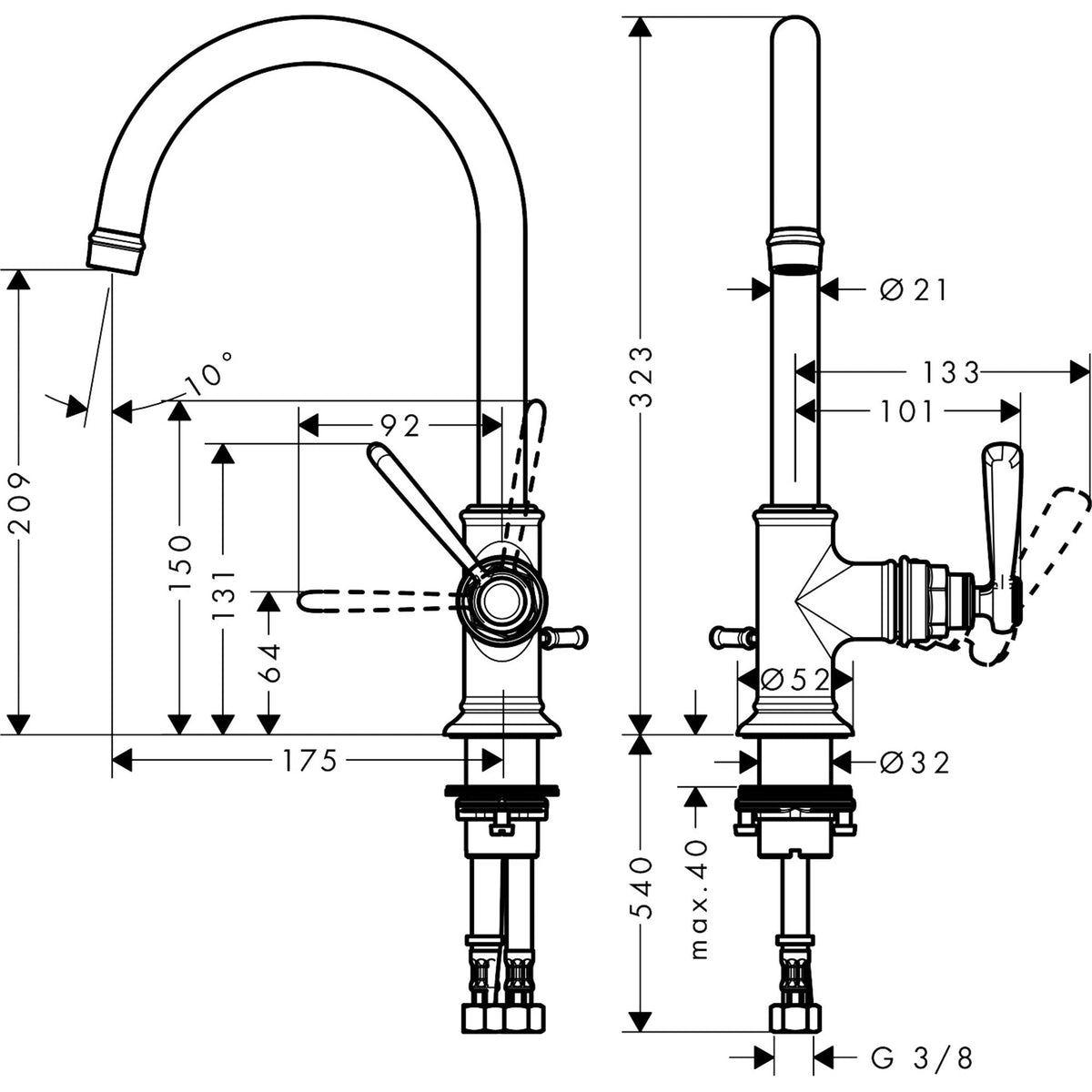 AXOR-Montreux-Single-lever-basin-mixer-210-with-lever-handle-and-pop-up-waste-set-16517-technical-01