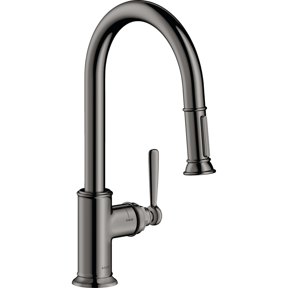 AXOR-Montreux-Single-lever-kitchen-mixer-180-with-pull-out-spray-Polished-Black-Chrome-16581330
