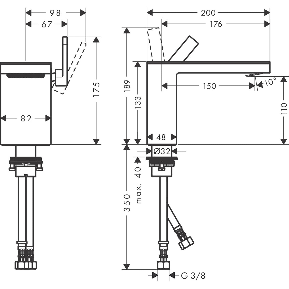 AXOR-MyEdition-Single-lever-basin-mixer-110-with-push-open-waste-set-without-plate-47032-technical-02