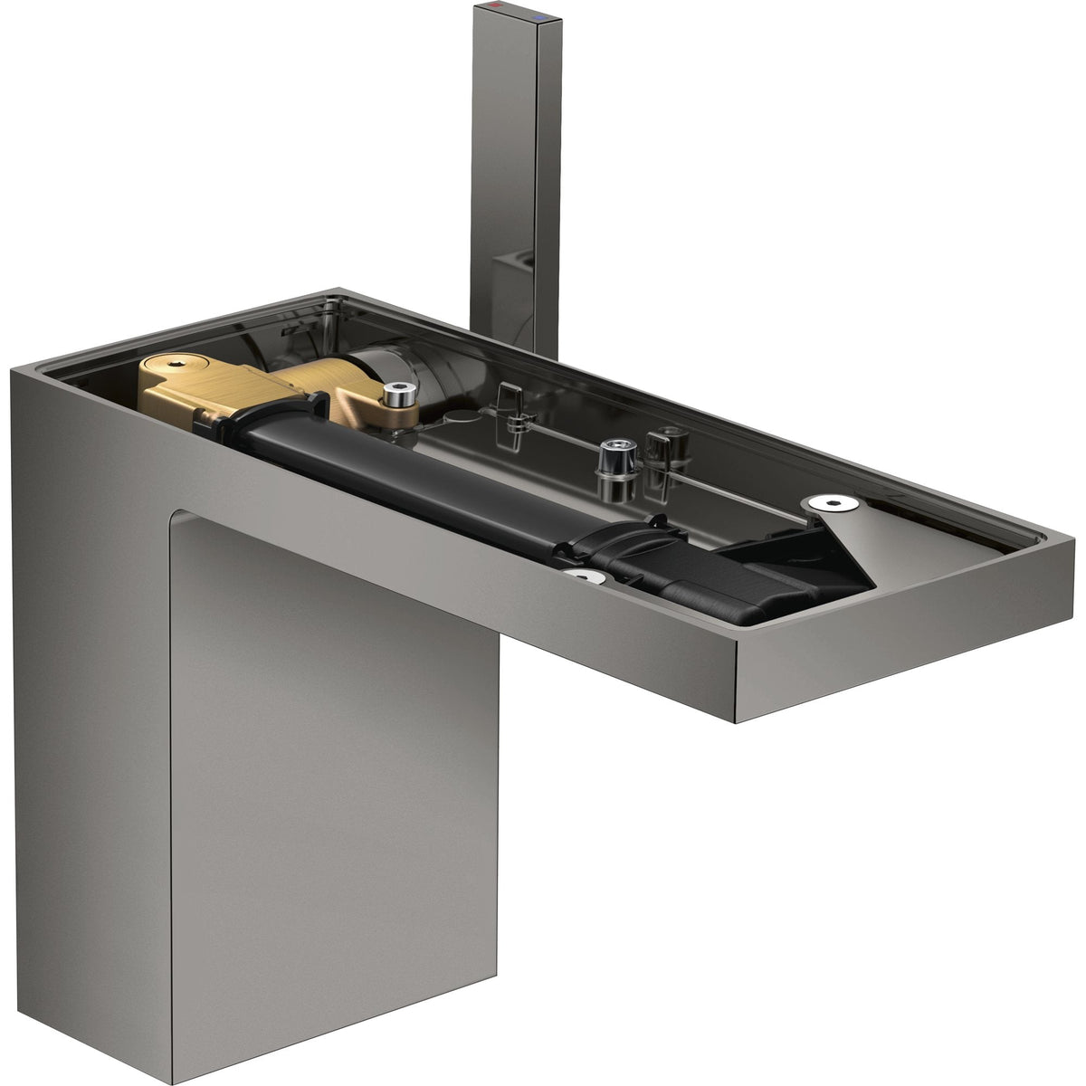 AXOR-MyEdition-Single-lever-basin-mixer-110-with-push-open-waste-set-without-plate-Polished-Black-Chrome-47032330