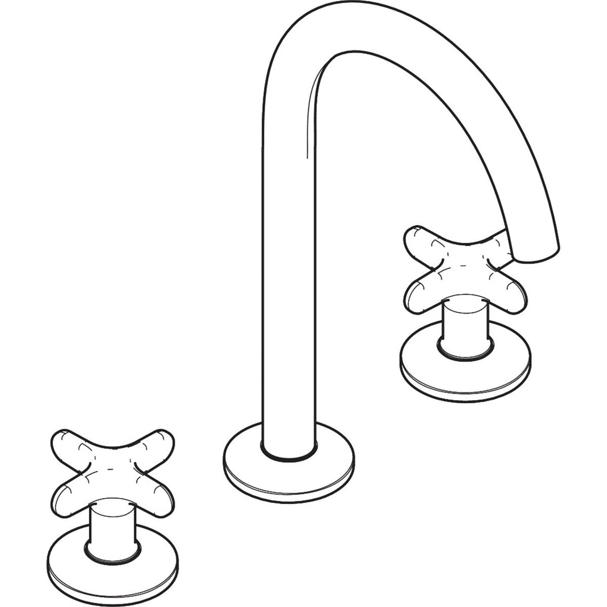 AXOR-One-3-hole-basin-mixer-170-with-cross-handles-and-push-open-waste-set-48040-technical-03