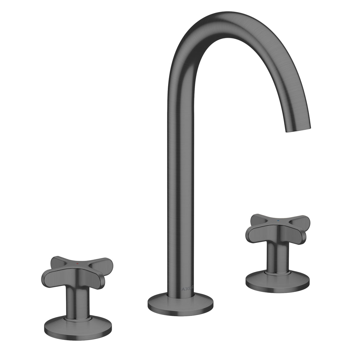 AXOR-One-3-hole-basin-mixer-170-with-cross-handles-and-push-open-waste-set-Brushed-Black-Chrome-48040340