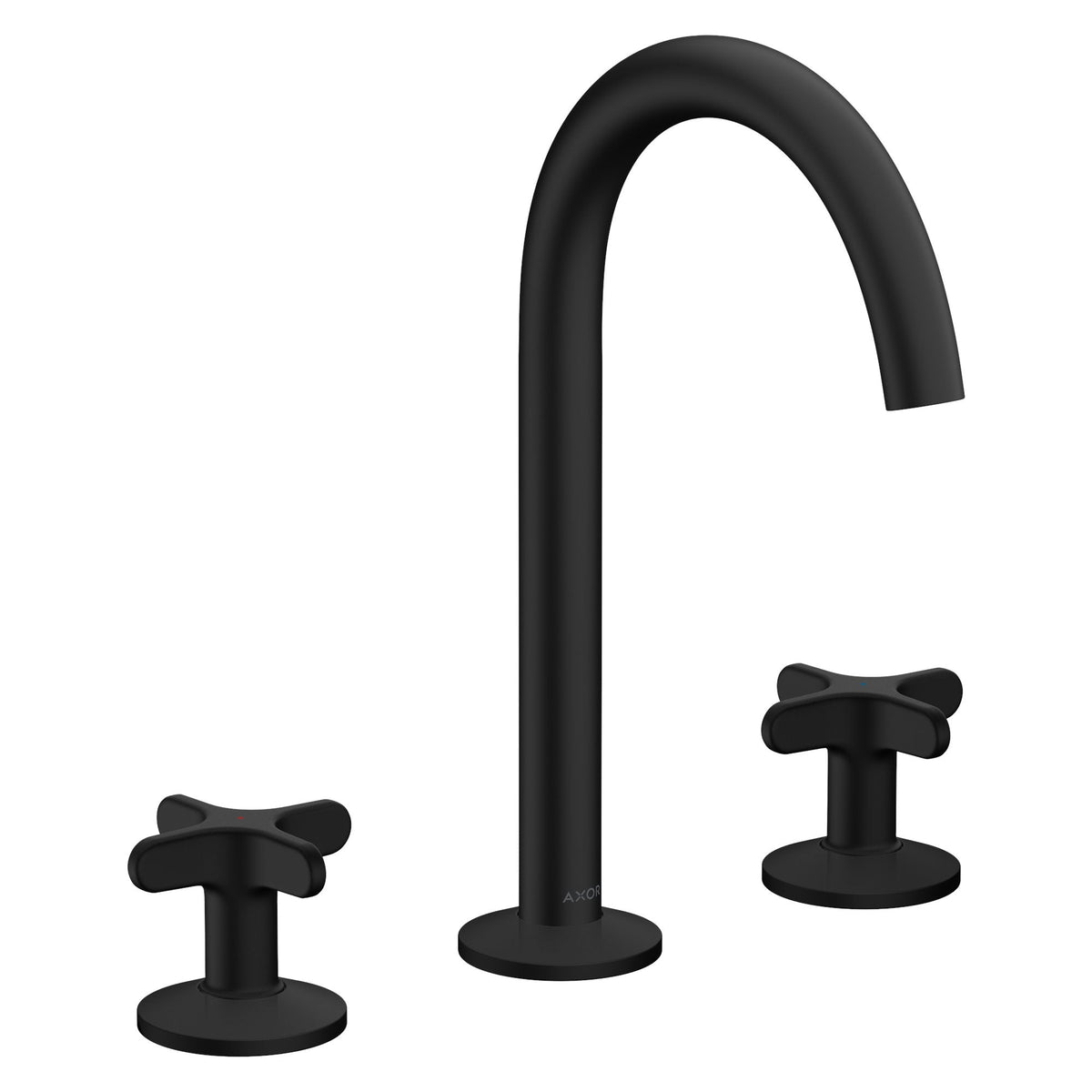 AXOR-One-3-hole-basin-mixer-170-with-cross-handles-and-push-open-waste-set-Matt-Black-48040670
