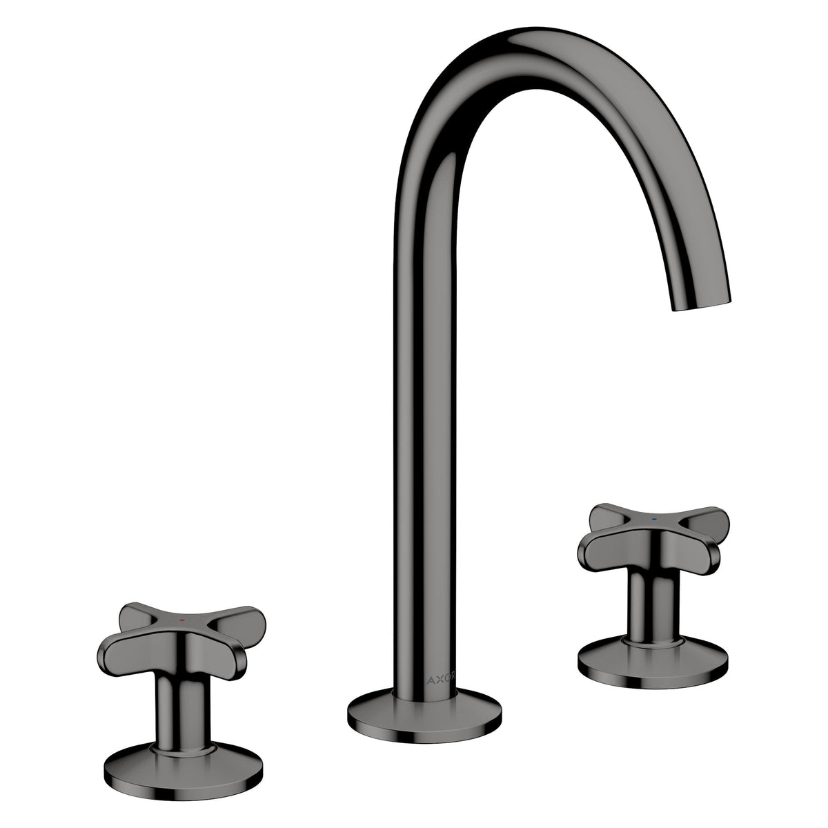 AXOR-One-3-hole-basin-mixer-170-with-cross-handles-and-push-open-waste-set-Polished-Black-Chrome-48040330