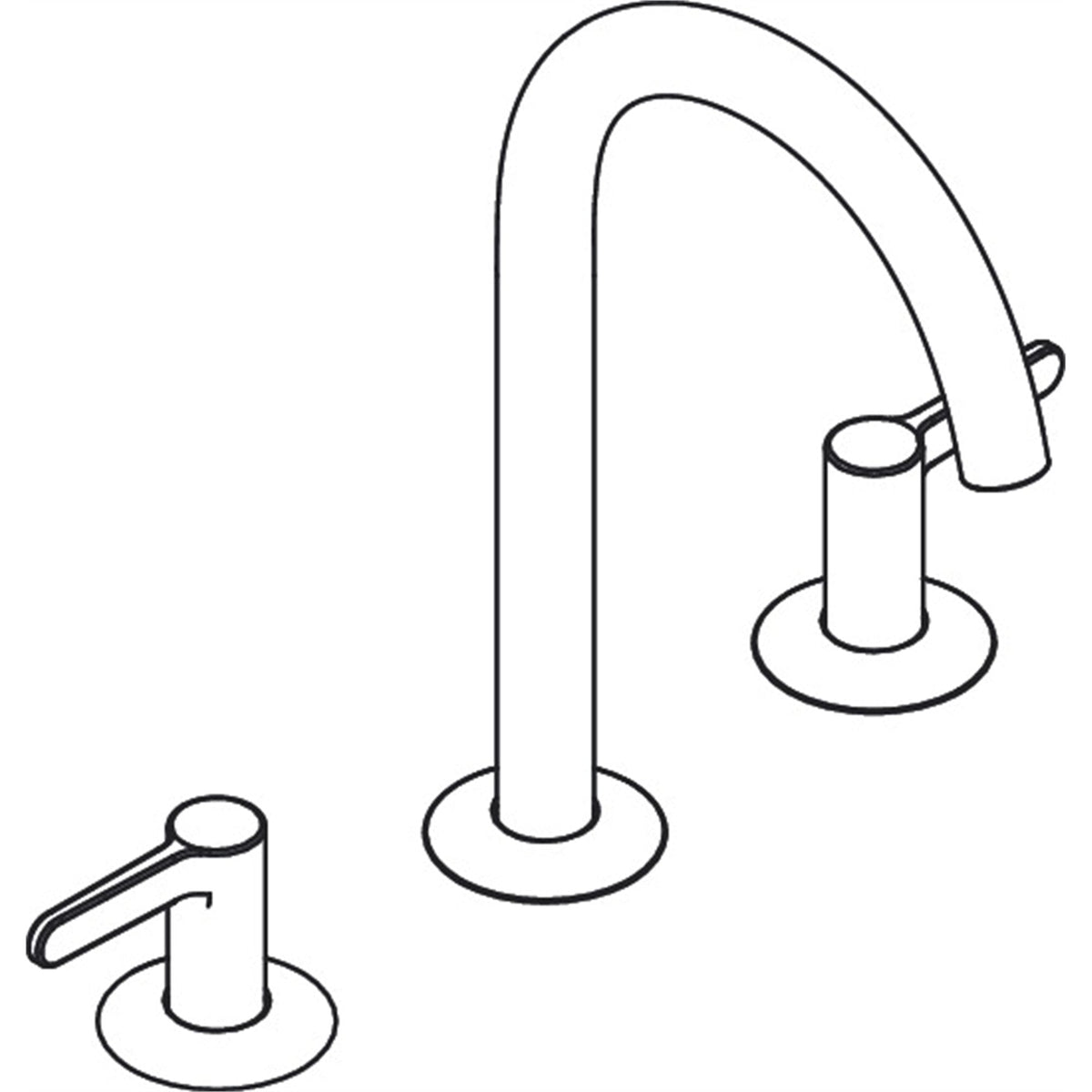 AXOR-One-3-hole-basin-mixer-170-with-lever-handles-and-push-open-waste-set-48050-technical-02