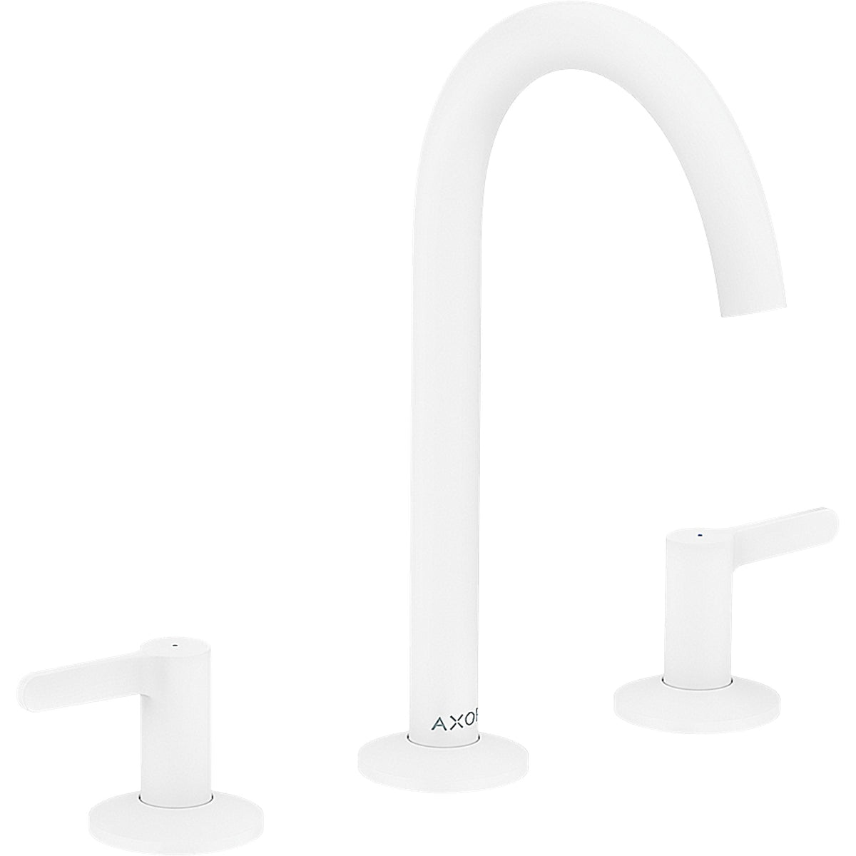 AXOR-One-3-hole-basin-mixer-170-with-lever-handles-and-push-open-waste-set-Matt-White-48050700