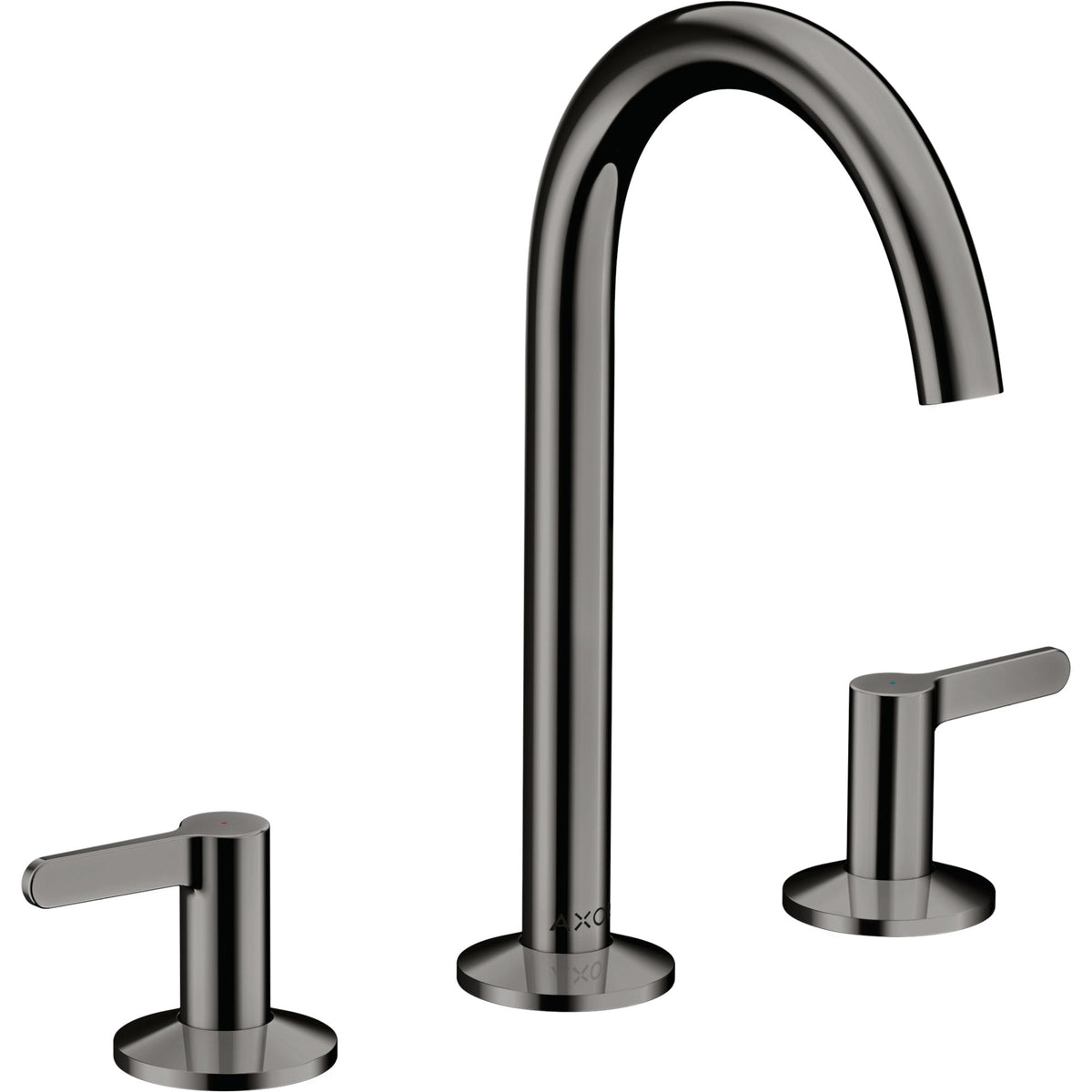 AXOR-One-3-hole-basin-mixer-170-with-lever-handles-and-push-open-waste-set-Polished-Black-Chrome-48050330